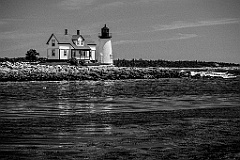 Prospect Harbor Light in Maine -Gritty Look BW